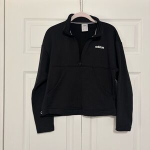 Women’s Adidas Originals Half Zip Black Sweatshirt Size Small